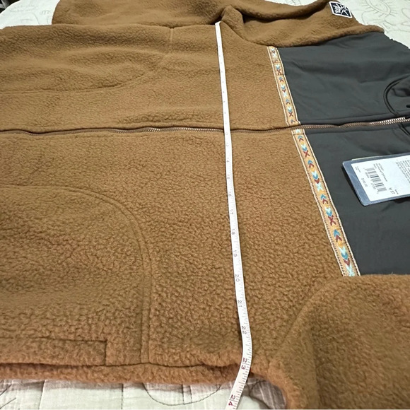 NWT Prana Hurricane Full Zip Fleece Jacket Sepia Brown - Picture 9 of 10